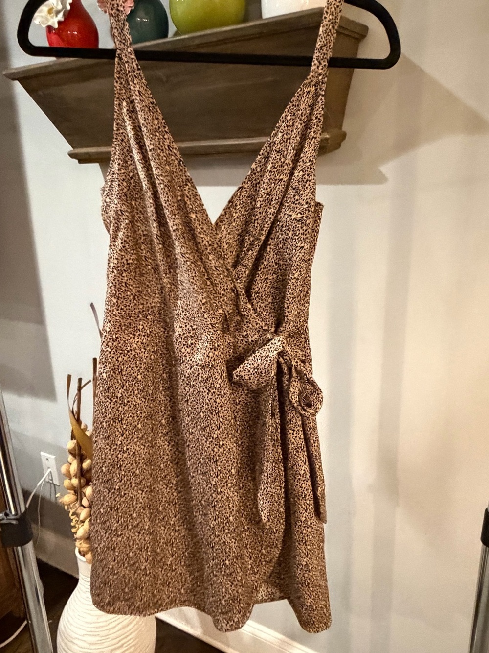 NWT ✨ Gentle Fawn Brown Leopard-Print Mini Wrap Dress women’s size medium